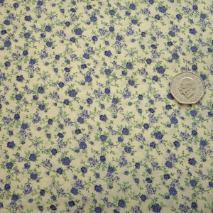 ditsy rose blue cotton