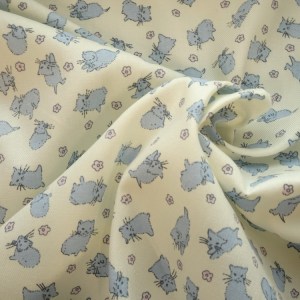 kitten cats blue cotton