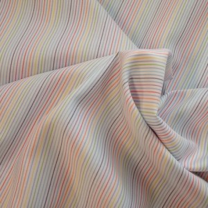 fine multi coloured cotton stripe