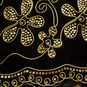black and gold sequin velvet
