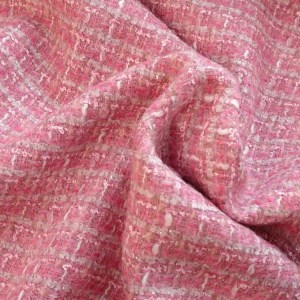 pink wool mohair polyester tweed
