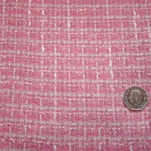 wool polyester mohair wool tweed in pink